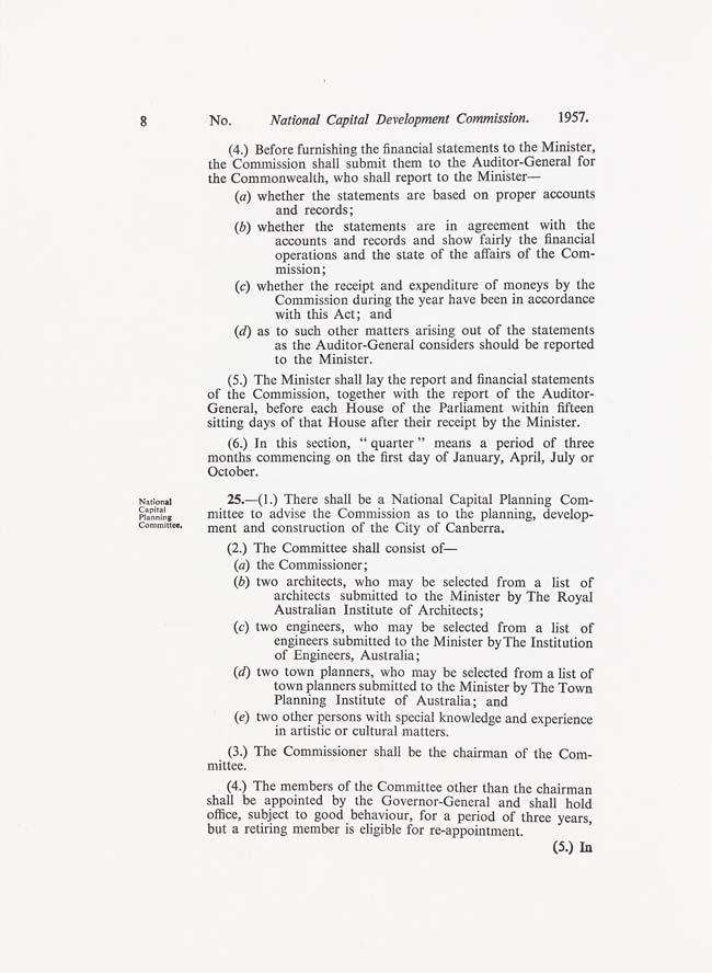 National Capital Development Commission Act 1957 (Cth), p8