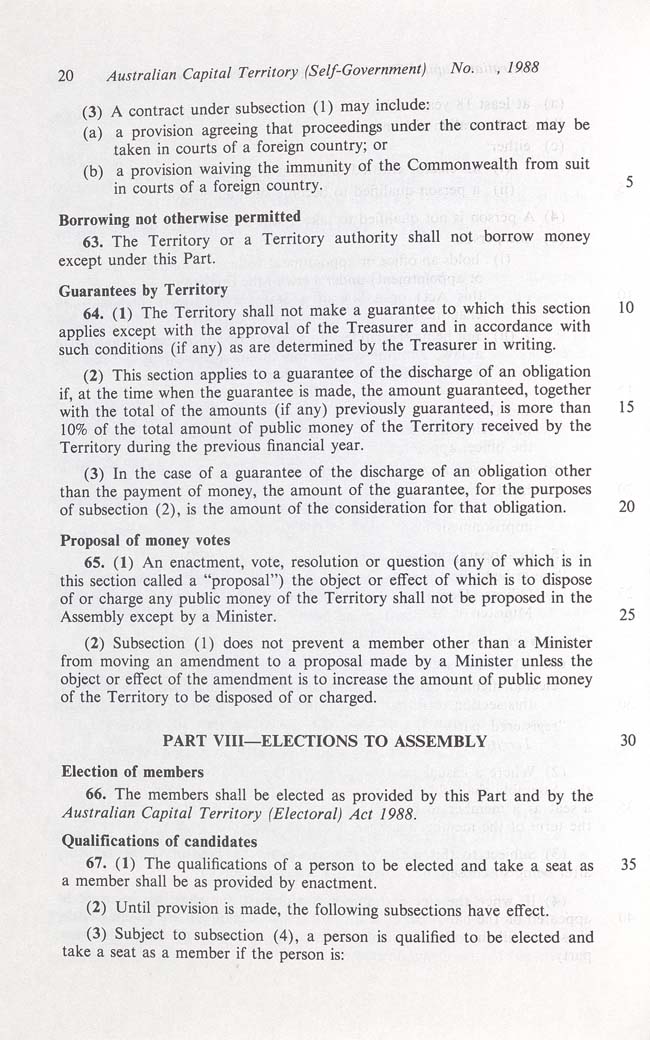 Australian Capital Territory (Self-Government) Act 1988 (Cth), p20