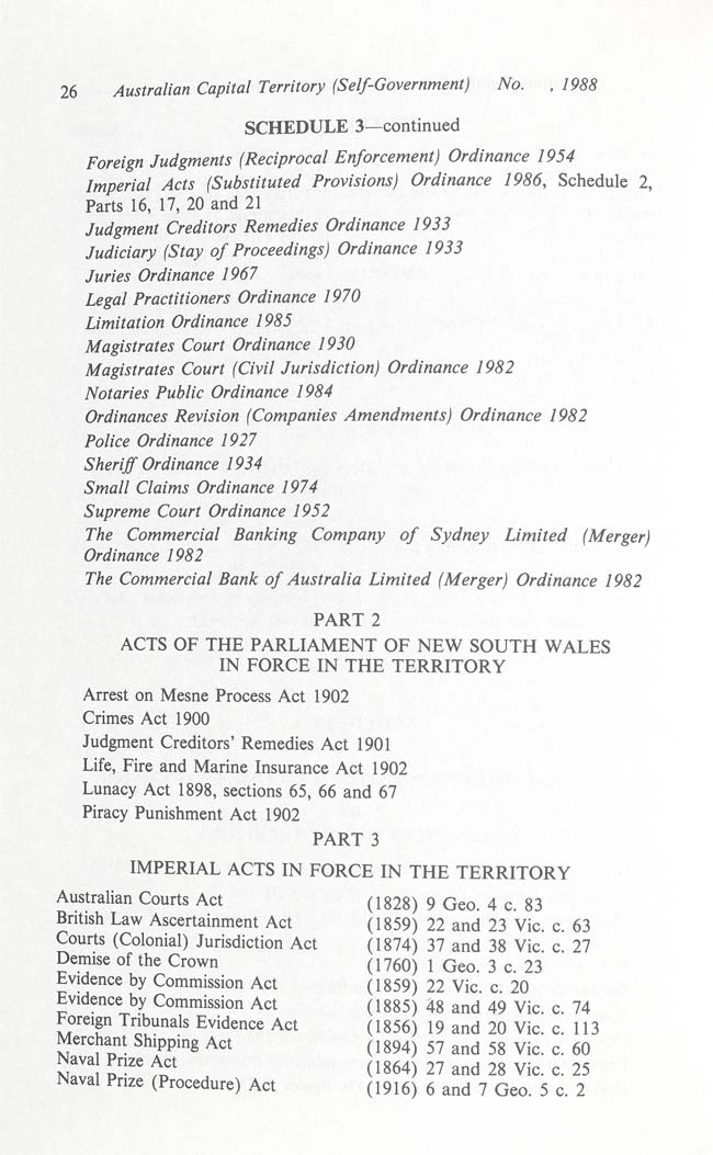 Australian Capital Territory (Self-Government) Act 1988 (Cth), p26