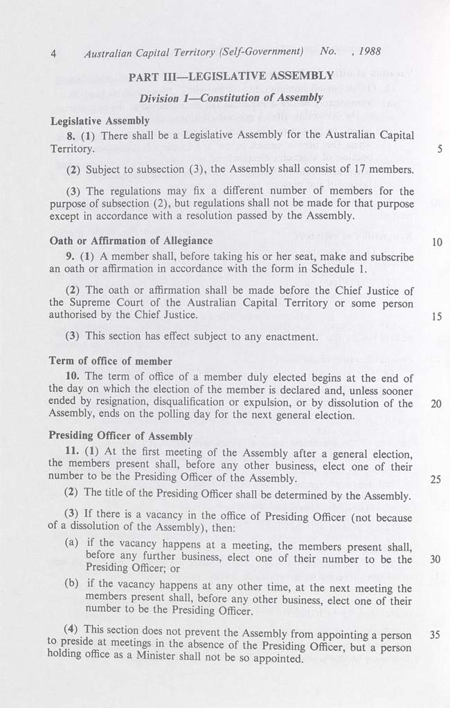 Australian Capital Territory (Self-Government) Act 1988 (Cth), p4