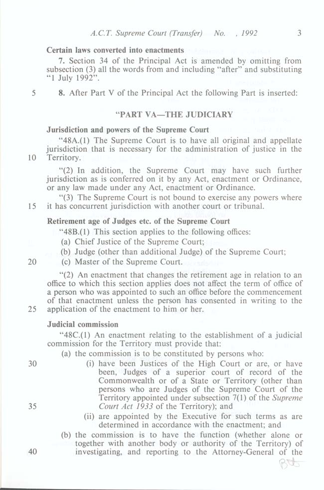ACT Supreme Court Transfer Act 1992 (Cth), p3