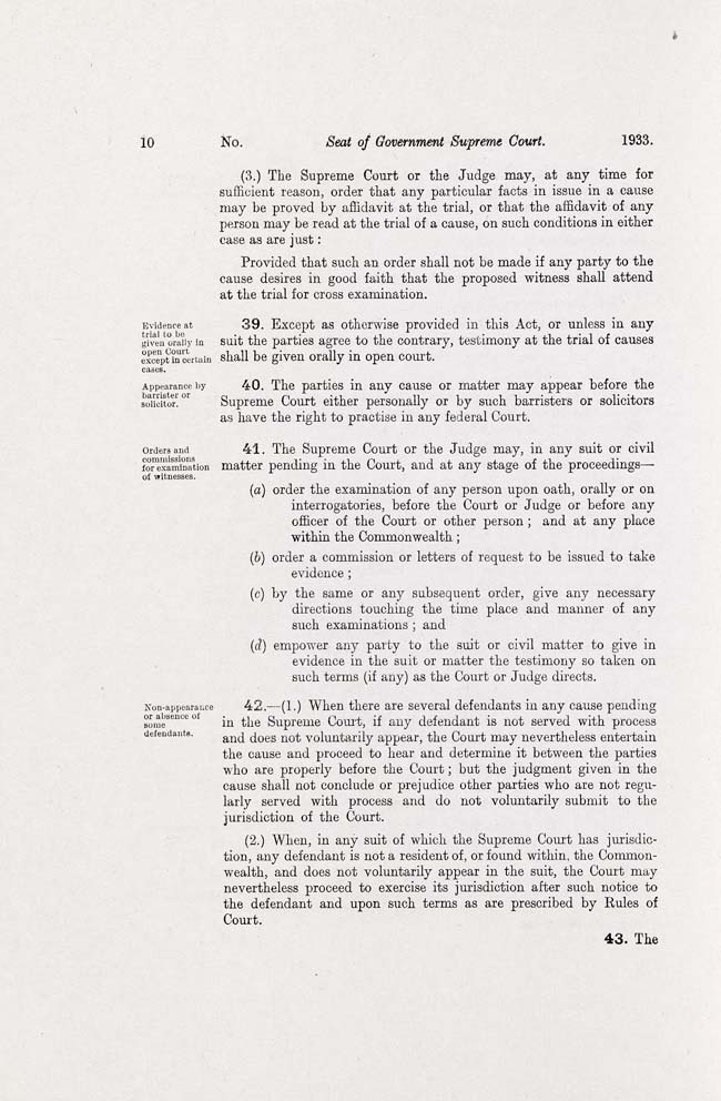 ACT Supreme Court Act 1933 (Cth), p10