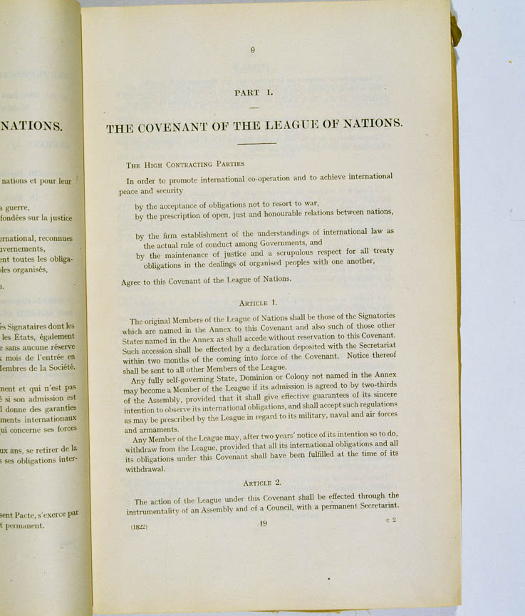Treaty of Versailles 1919 (including Covenant of the League of Nations), p9