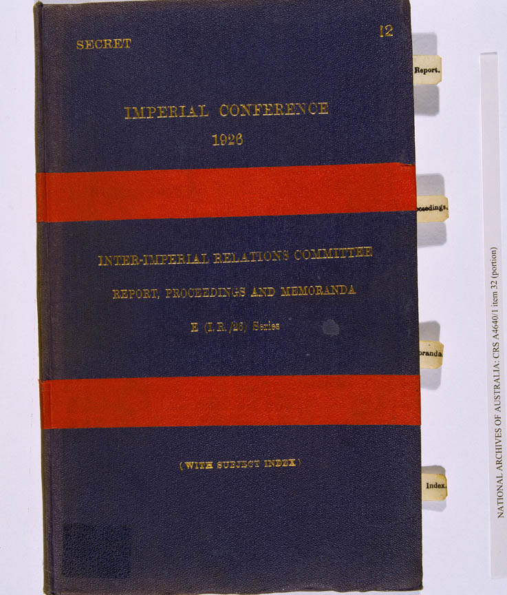 Balfour Declaration 1926 (Imperial Conference), cover