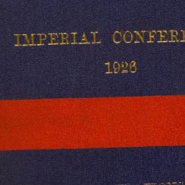 Detail showing the gold lettering on the cover of the Balfour Declaration.