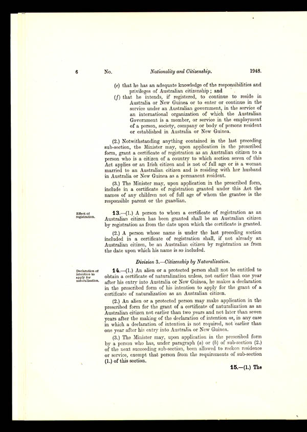 Nationality and Citizenship Act 1948 (Cth), p6