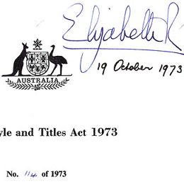 The signature of Queen Elizabeth II adorns this Act.