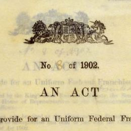 Detail from the cover of the Commonwealth Franchise Act 1902 (Cth).