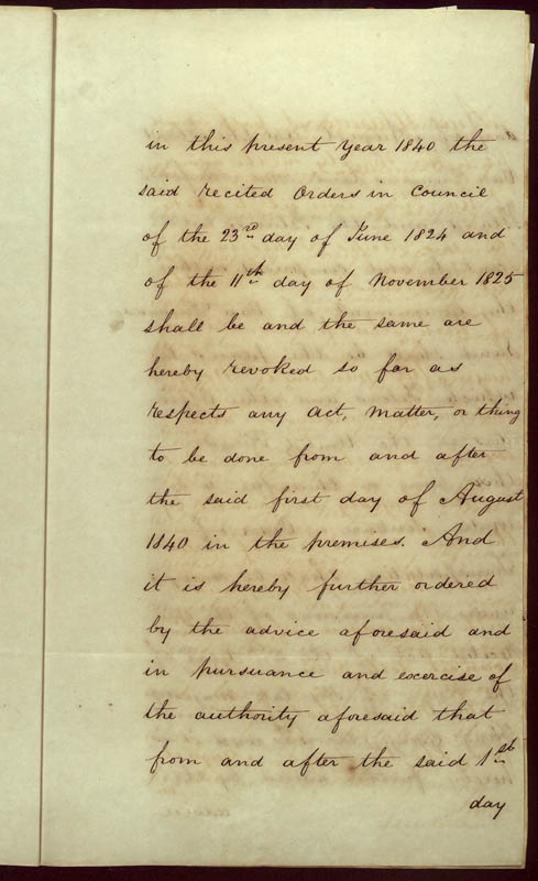 Order-in-Council ending transportation of convicts 22 May 1840 (UK), p11