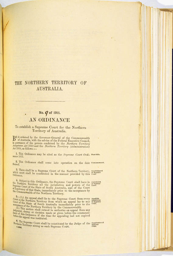 Supreme Court Ordinance No. 9 of 1911 (Cth), p1