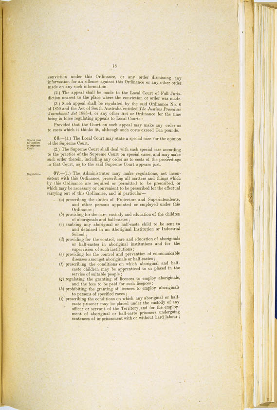 Aboriginals Ordinance No. 9 of 1918 (Cth), p18