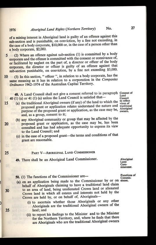 Aboriginal Land Rights (Northern Territory) Act 1976 (Cth), p27