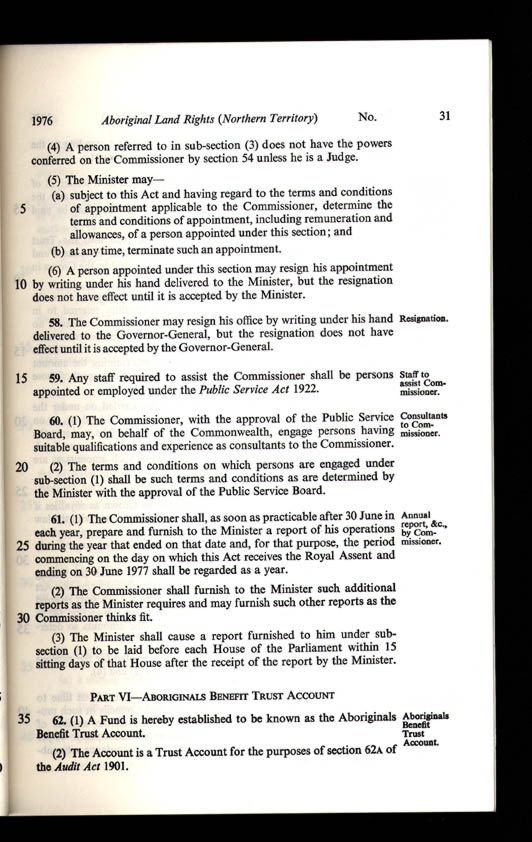 Aboriginal Land Rights (Northern Territory) Act 1976 (Cth), p31