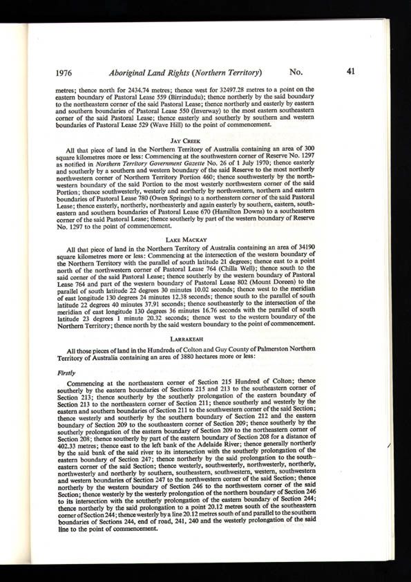 Aboriginal Land Rights (Northern Territory) Act 1976 (Cth), p41