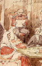 Artist William Strutt's sketch of the opening of the first Parliament of Victoria.