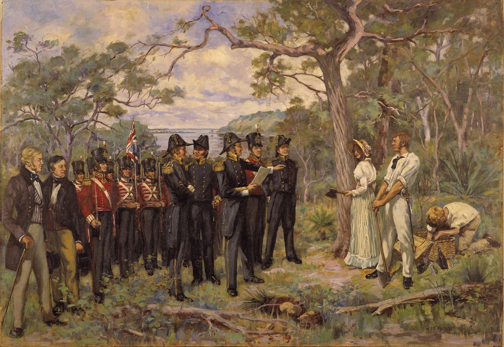 Painting by George Pitt Morrison entitled 'The Foundation of Perth'