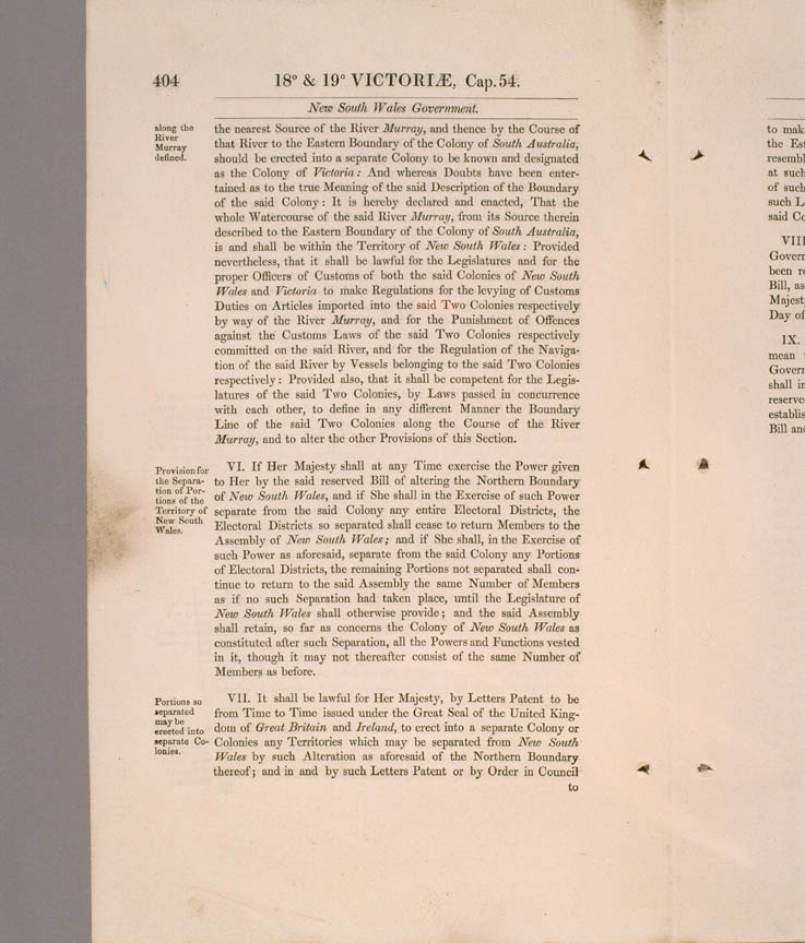 New South Wales Constitution Act 1855 (UK), p404