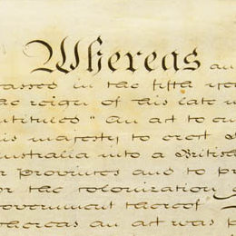 Detail from the first page of the handwritten document introducing the South Australia Act 1842 (UK).