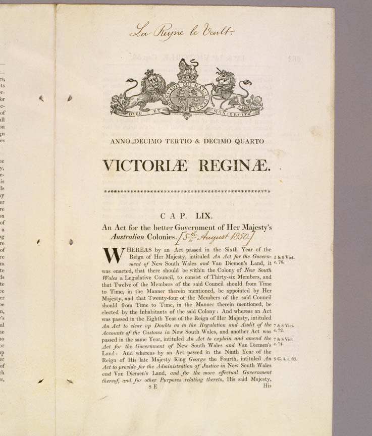 Australian Constitutions Act 1850 (UK), p661