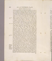 Australian Constitutions Act 1850 (UK), p662