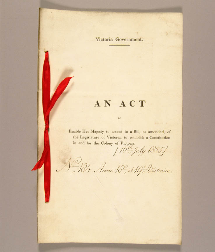 Victoria Constitution Act 1855 (UK), cover