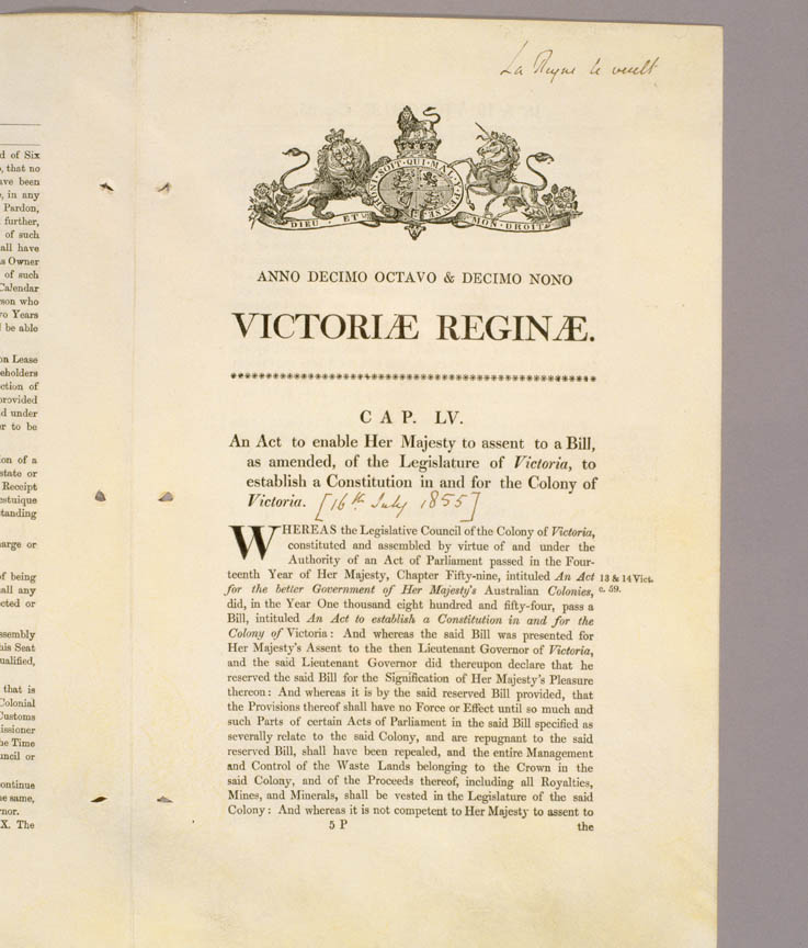Victoria Constitution Act 1855 (UK), p425