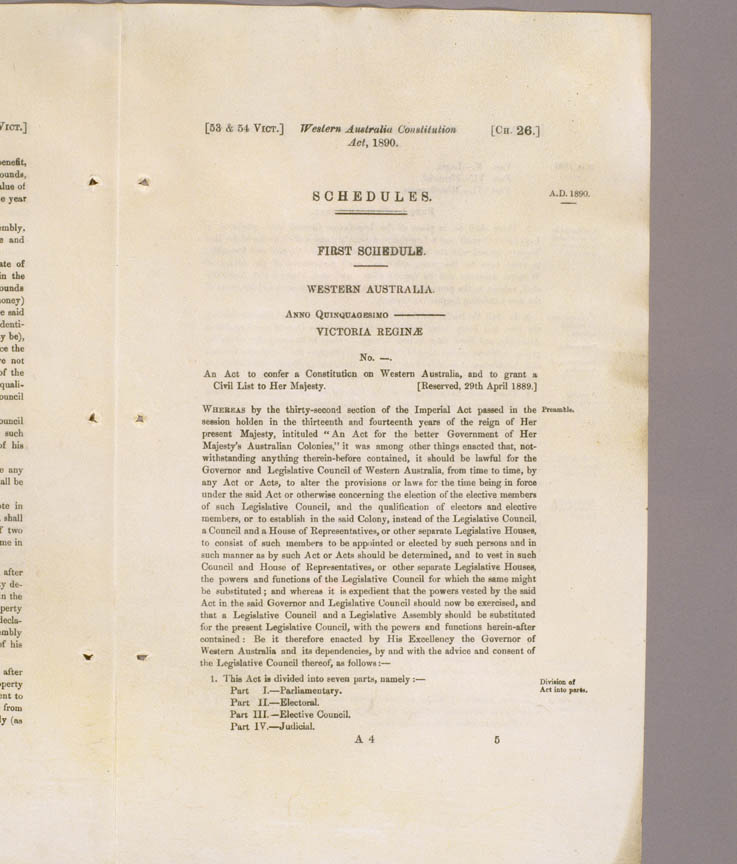 Constitution Act 1890 (UK), p5