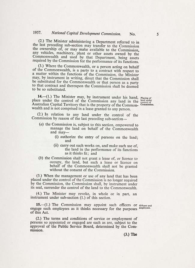 National Capital Development Commission Act 1957 (Cth), p5