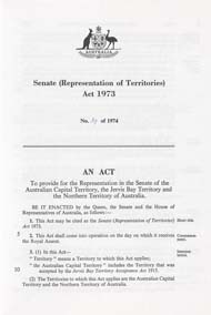 Senate (Representation of Territories) Act 1973 (Cth), p1