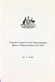ACT Representation (House of Representatives) Act 1974 (Cth), cover