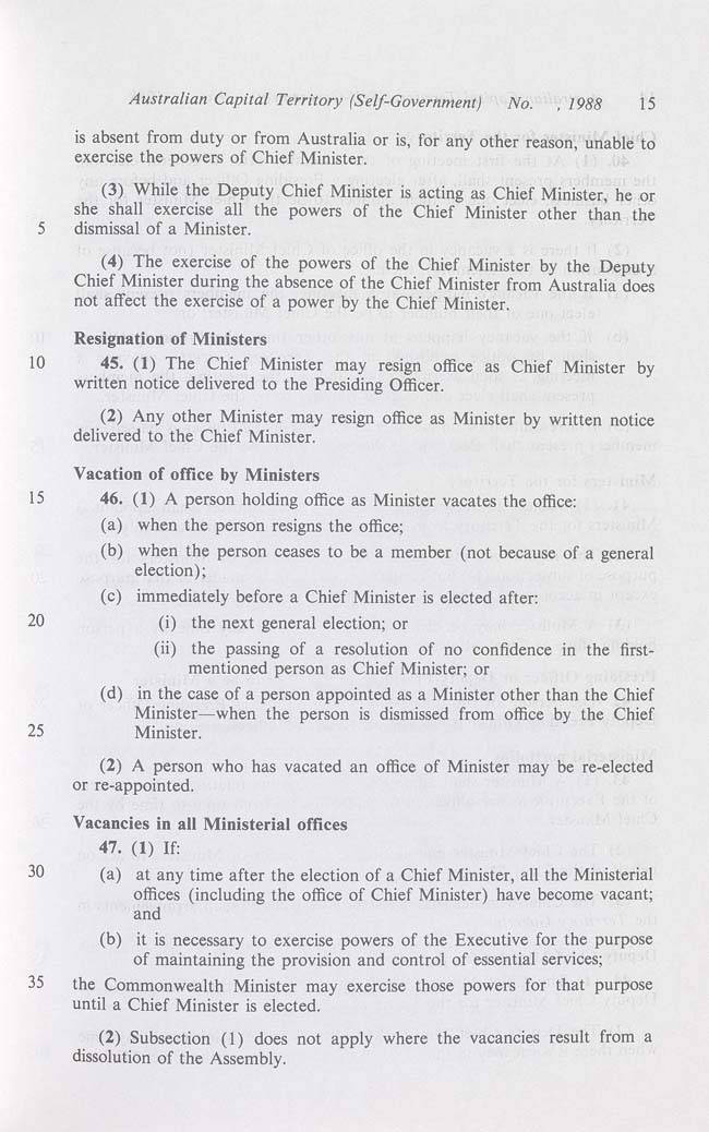 Australian Capital Territory (Self-Government) Act 1988 (Cth), p15