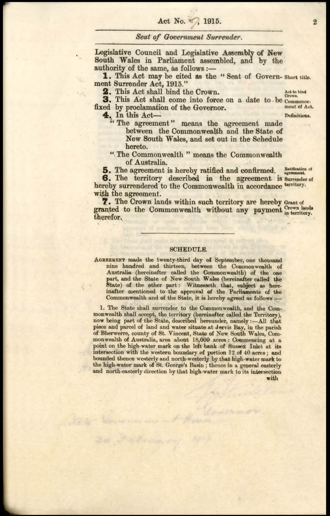 Seat of Government Surrender Act (NSW) Act 9 of 1915, p2