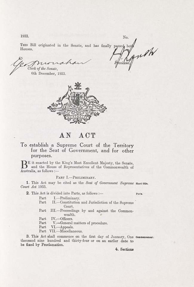ACT Supreme Court Act 1933 (Cth), p1