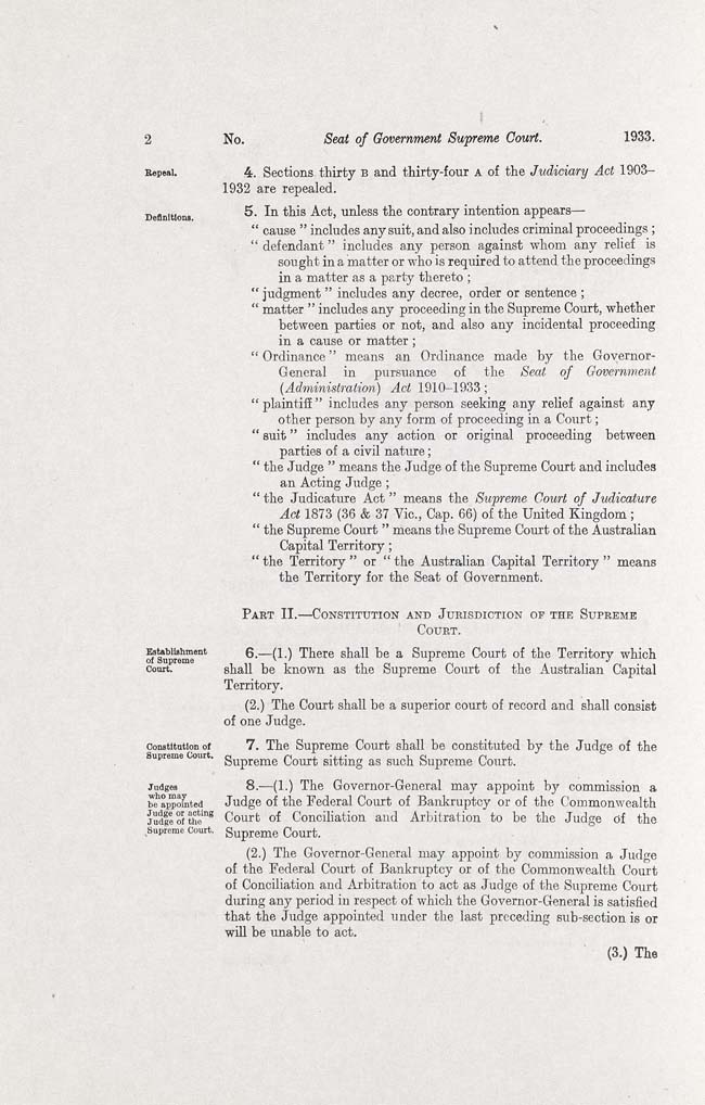 ACT Supreme Court Act 1933 (Cth), p2