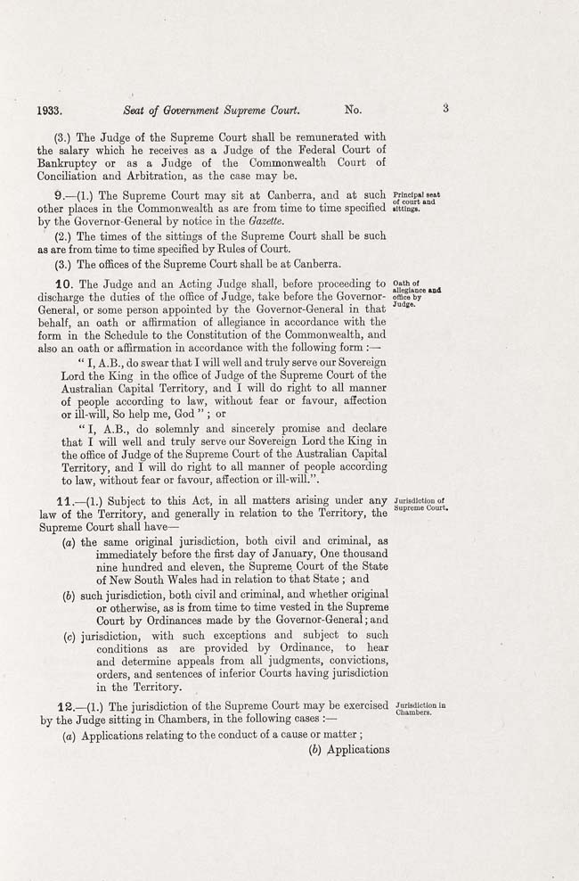 ACT Supreme Court Act 1933 (Cth), p3