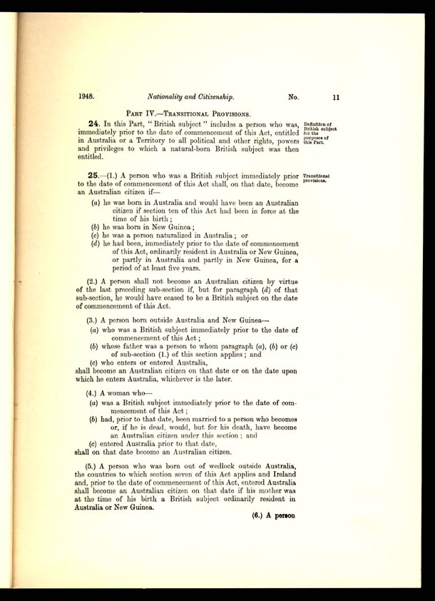 Nationality and Citizenship Act 1948 (Cth), p11