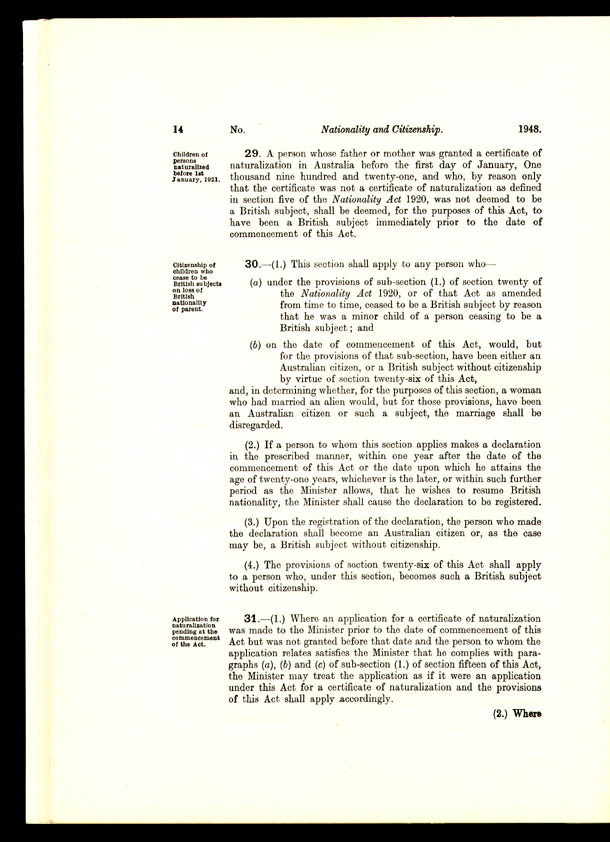 Nationality and Citizenship Act 1948 (Cth), p14