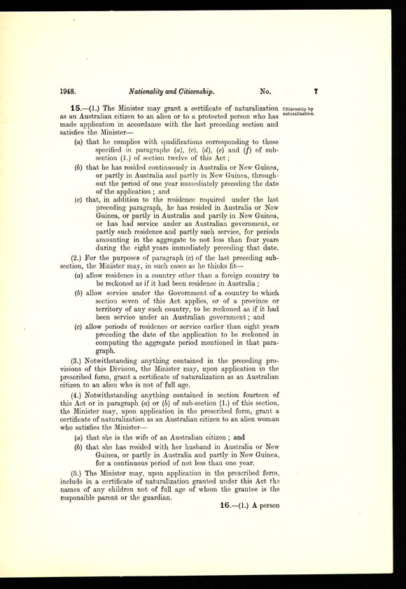 Nationality and Citizenship Act 1948 (Cth), p7