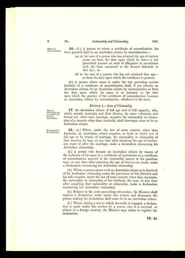 Nationality and Citizenship Act 1948 (Cth), p8