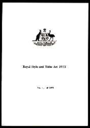 Royal Style and Titles Act 1973 (Cth), cover