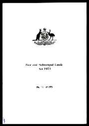 Seas and Submerged Lands Act 1973 (Cth), cover