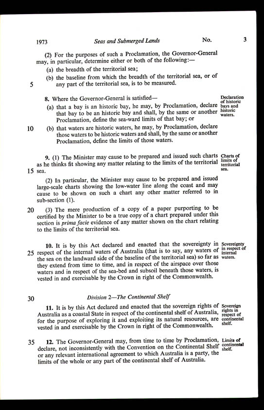 Seas and Submerged Lands Act 1973 (Cth), p3