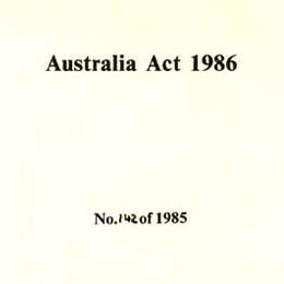 Detail from the cover of the Australia Act 1986.