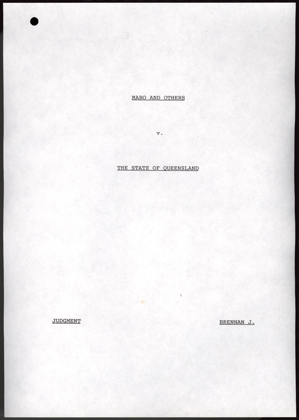 Mabo v Queensland No. 2 1992 (Cth), title