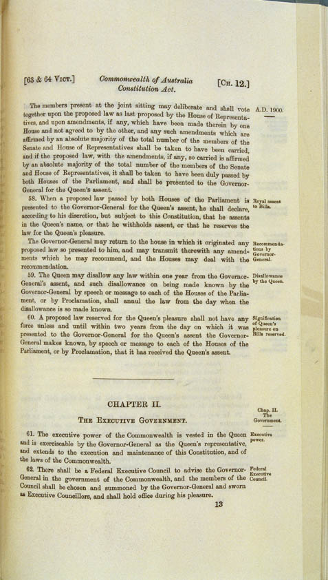 Commonwealth of Australia Constitution Act 1900 (UK), p13