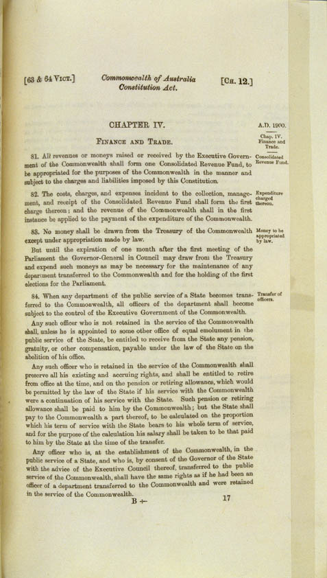 Commonwealth of Australia Constitution Act 1900 (UK), p17
