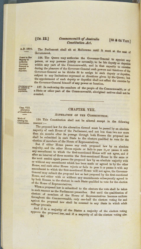 Commonwealth of Australia Constitution Act 1900 (UK), p24
