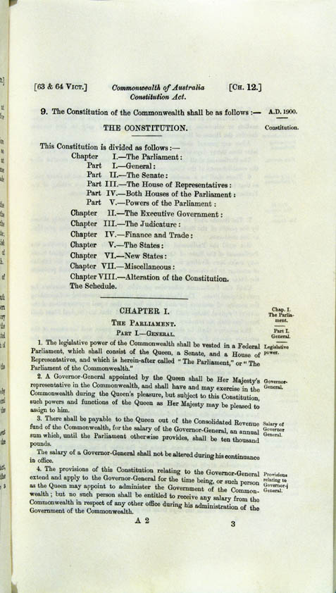 Commonwealth of Australia Constitution Act 1900 (UK), p3