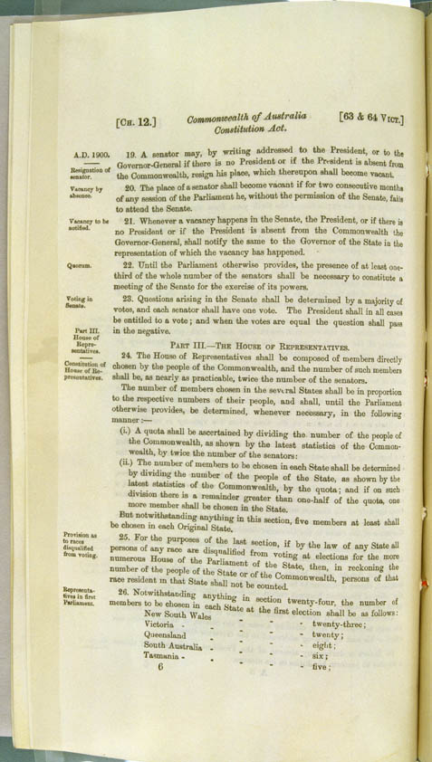 Commonwealth of Australia Constitution Act 1900 (UK), p6