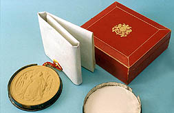 Detail of Queen Victoria's seal and the box in which it is housed.